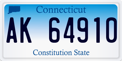 CT license plate AK64910