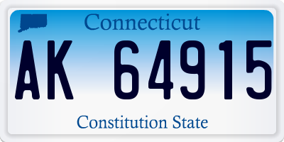 CT license plate AK64915