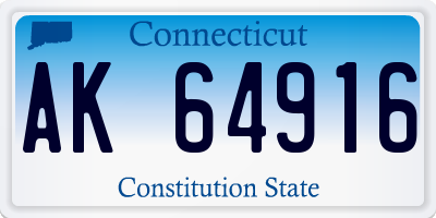CT license plate AK64916