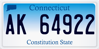 CT license plate AK64922