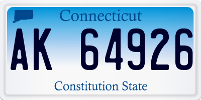 CT license plate AK64926
