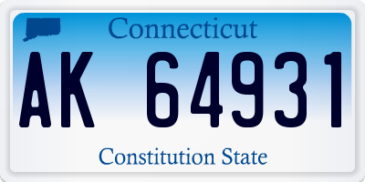 CT license plate AK64931