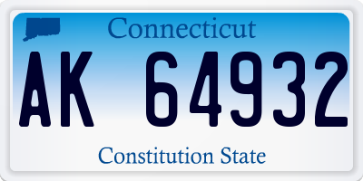 CT license plate AK64932