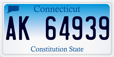 CT license plate AK64939