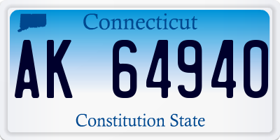 CT license plate AK64940