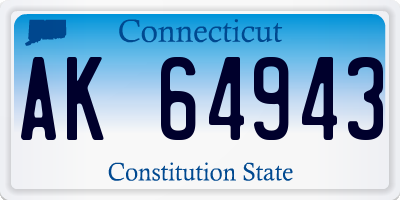 CT license plate AK64943