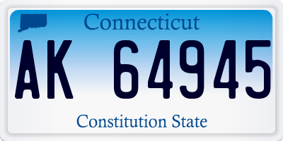 CT license plate AK64945
