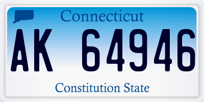 CT license plate AK64946