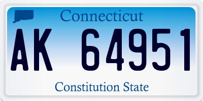CT license plate AK64951
