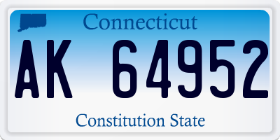 CT license plate AK64952