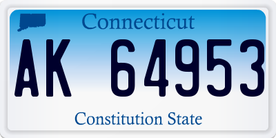 CT license plate AK64953
