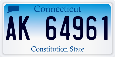 CT license plate AK64961