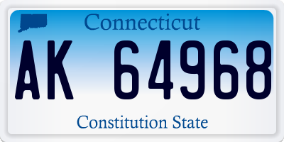 CT license plate AK64968