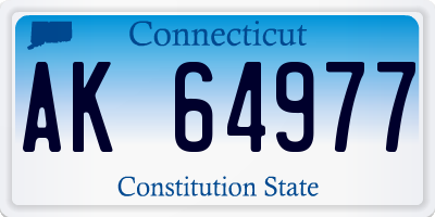 CT license plate AK64977