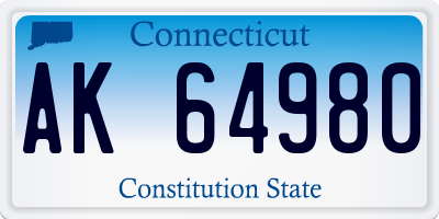 CT license plate AK64980