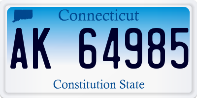 CT license plate AK64985