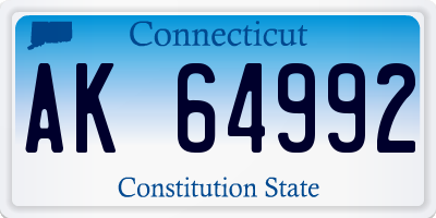 CT license plate AK64992