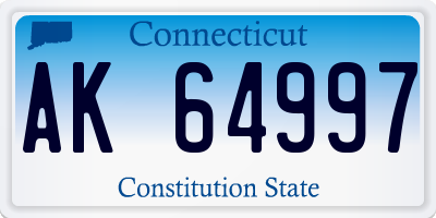 CT license plate AK64997