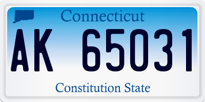 CT license plate AK65031