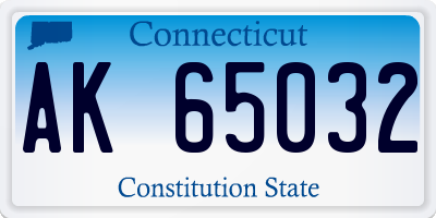 CT license plate AK65032