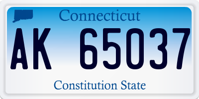 CT license plate AK65037