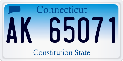 CT license plate AK65071