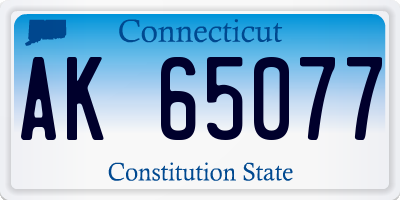 CT license plate AK65077