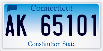 CT license plate AK65101