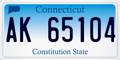 CT license plate AK65104