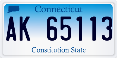 CT license plate AK65113