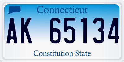 CT license plate AK65134