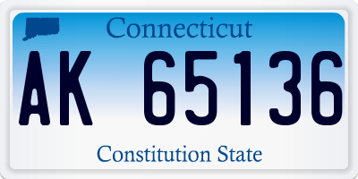 CT license plate AK65136