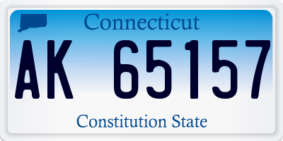 CT license plate AK65157