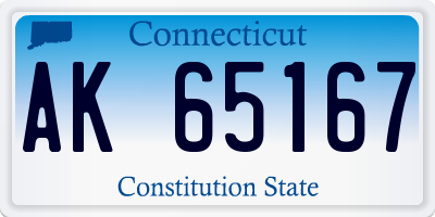 CT license plate AK65167