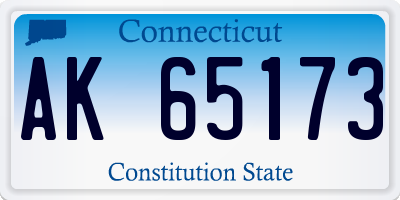 CT license plate AK65173