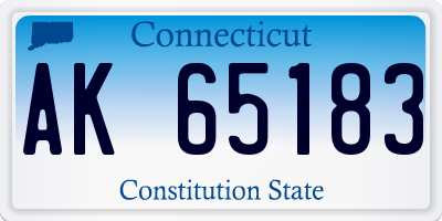 CT license plate AK65183