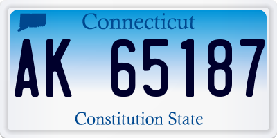 CT license plate AK65187