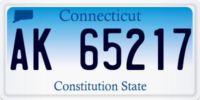 CT license plate AK65217