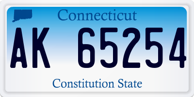 CT license plate AK65254