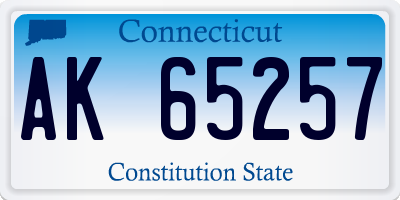 CT license plate AK65257