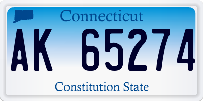 CT license plate AK65274