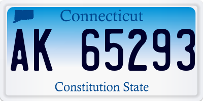 CT license plate AK65293