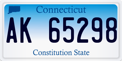 CT license plate AK65298