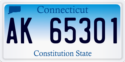 CT license plate AK65301