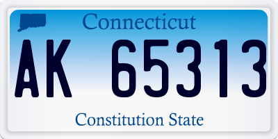 CT license plate AK65313