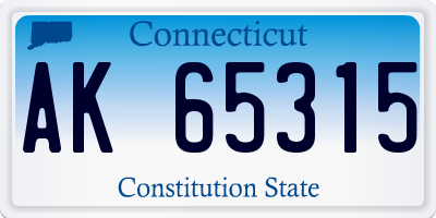 CT license plate AK65315