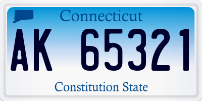 CT license plate AK65321