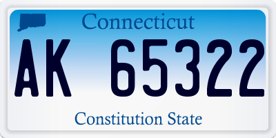 CT license plate AK65322