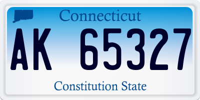 CT license plate AK65327