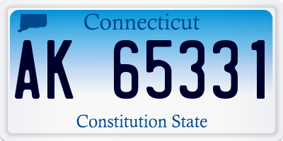 CT license plate AK65331